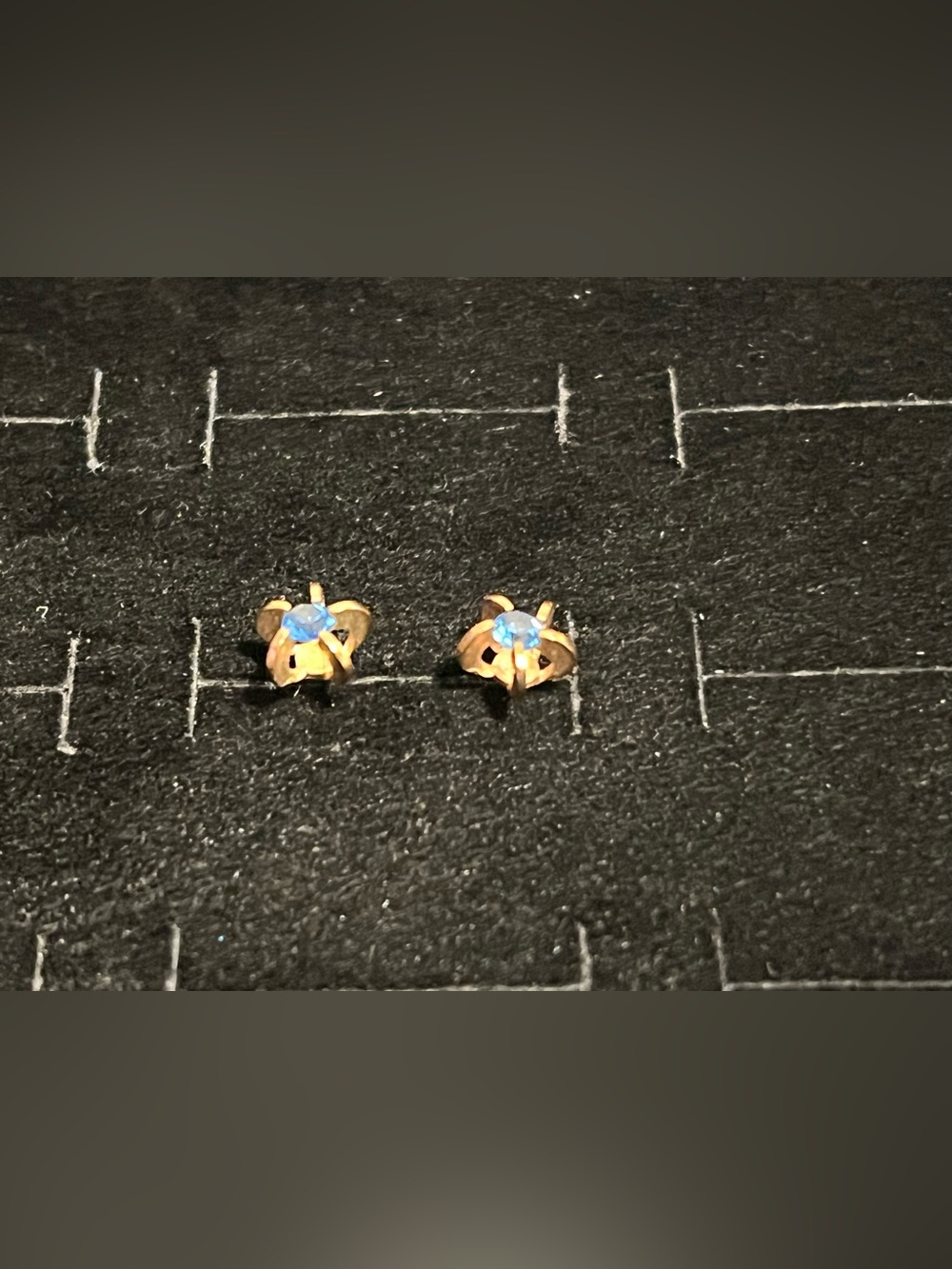 Gold toned Blue Stone Stud Earrings - Women Jewelry